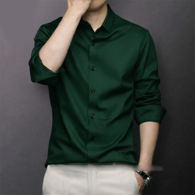 Picture of China Fabric Men’s Shirt — Smart Look, Zero Iron Hassle!-Clothing Size-M, Color-Green