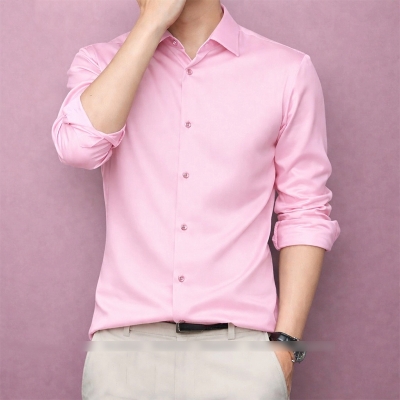 Picture of China Fabric Men’s Shirt — Smart Look, Zero Iron Hassle!-Clothing Size-M, Color-Pink