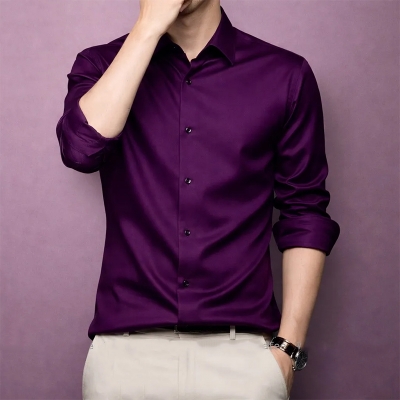 Picture of China Fabric Men’s Shirt — Smart Look, Zero Iron Hassle!-Clothing Size-M, Color-Jam