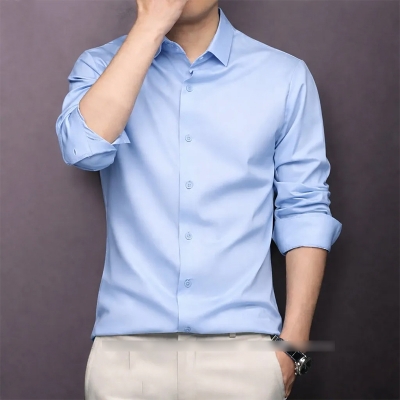 Picture of China Fabric Men’s Shirt — Smart Look, Zero Iron Hassle!-Clothing Size-M, Color-Sky