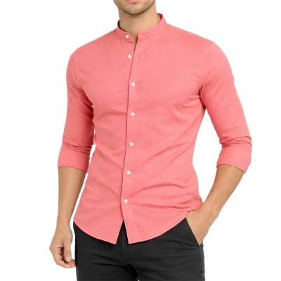 Picture of Premium Band Collar Shirt-Clothing Size-M, Color-Misty