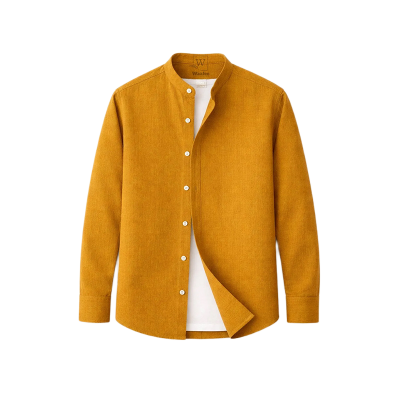 Picture of Premium Band Collar Shirt-Clothing Size-M, Color-Kathali