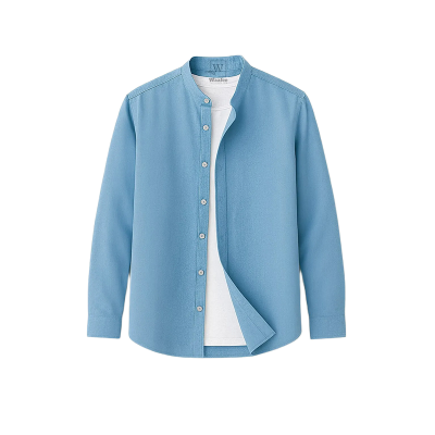 Picture of Premium Band Collar Shirt-Clothing Size-M, Color-Sky