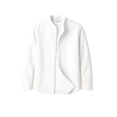 Picture of Premium Band Collar Shirt-Clothing Size-M, Color-White