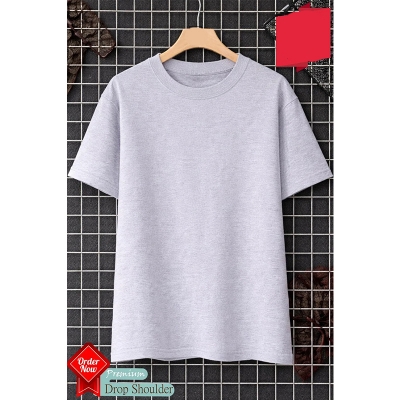 Picture of Trendy Drop Shoulder T-Shirt-Clothing Size-M, Color-Ash