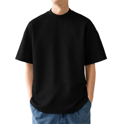 Picture of Trendy Drop Shoulder T-Shirt-Clothing Size-M, Color-Black