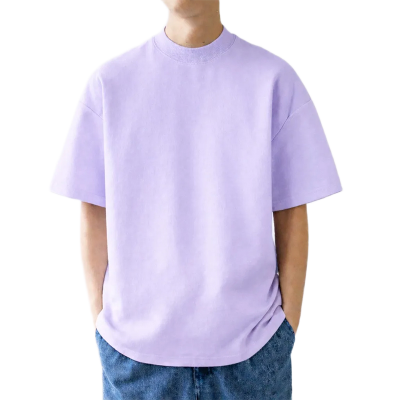 Picture of Trendy Drop Shoulder T-Shirt-Clothing Size-M, Color-Lavender