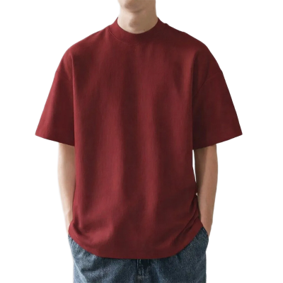 Picture of Trendy Drop Shoulder T-Shirt-Clothing Size-M, Color-Maroon