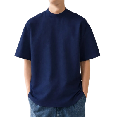 Picture of Trendy Drop Shoulder T-Shirt-Clothing Size-M, Color-Navy