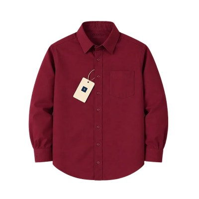 Picture of Premium Oxford Cotton Shirt-Clothing Size-M, Color-Maroon