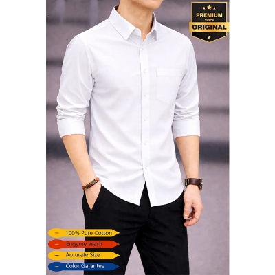 Picture of Premium Oxford Cotton Shirt-Clothing Size-M, Color-White