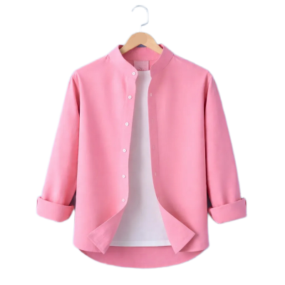 Picture of Premium Band Collar Shirt-Clothing Size-M, Color-Misty
