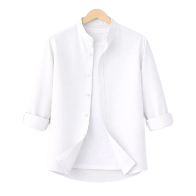Picture of Premium Band Collar Shirt-Clothing Size-M, Color-White
