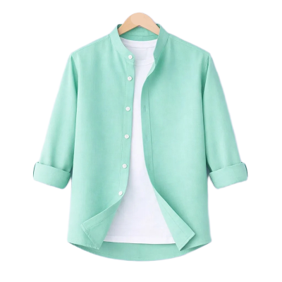 Picture of Premium Band Collar Shirt-Clothing Size-M, Color-Pest