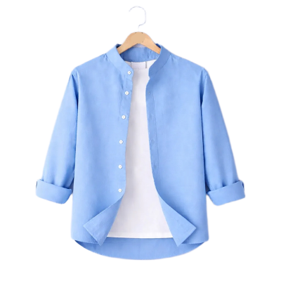 Picture of Premium Band Collar Shirt-Clothing Size-M, Color-Pest