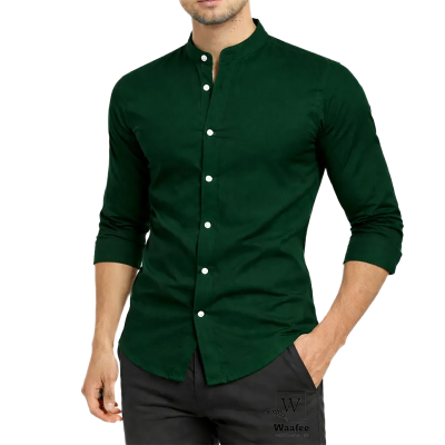 Picture of Premium Band Collar Shirt-Clothing Size-M, Color-Black