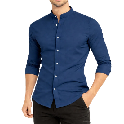 Picture of Premium Band Collar Shirt-Clothing Size-M, Color-Pest