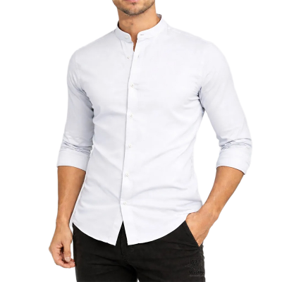 Picture of Premium Band Collar Shirt-Clothing Size-M, Color-Pest
