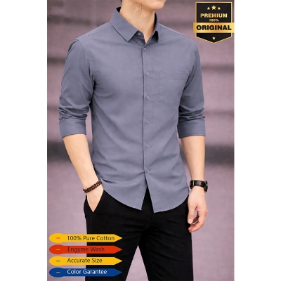 Picture of Premium Oxford Cotton Shirt-Clothing Size-M, Color-Ash