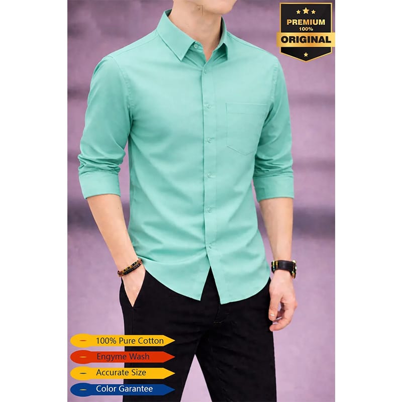 Picture of Premium Oxford Cotton Shirt-Clothing Size-M, Color-Olive