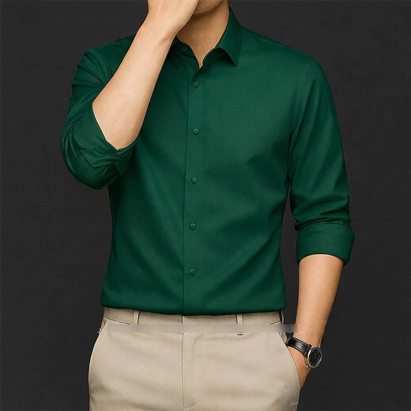 Picture of China Fabric Men’s Shirt — Smart Look, Zero Iron Hassle!-Clothing Size-M, Color-ASH
