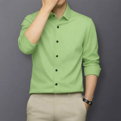 Picture of China Fabric Men’s Shirt — Smart Look, Zero Iron Hassle!-Clothing Size-M, Color-ASH