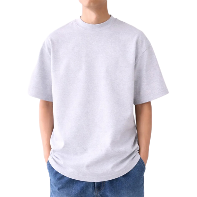 Picture of Trendy Drop Shoulder T-Shirt-Clothing Size-M, Color-Ash