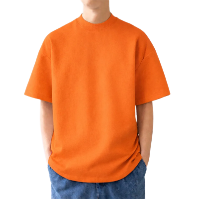 Picture of Trendy Drop Shoulder T-Shirt-Clothing Size-M, Color-Orange