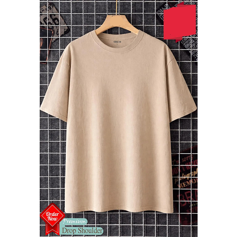 Picture of Trendy Drop Shoulder T-Shirt-Clothing Size-M, Color-Ash