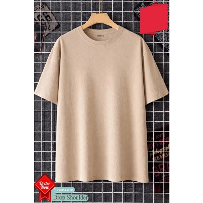 Picture of Trendy Drop Shoulder T-Shirt-Clothing Size-M, Color-Ash