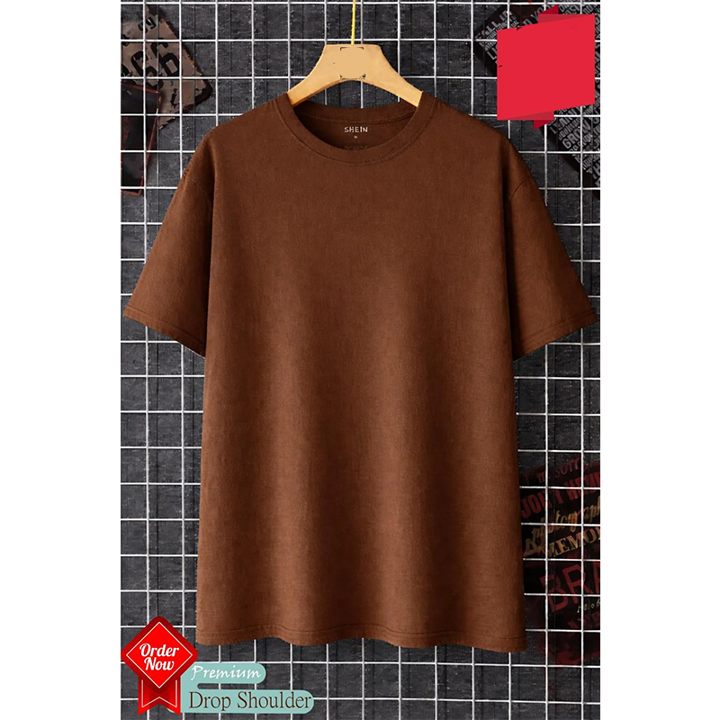 Picture of Trendy Drop Shoulder T-Shirt-Clothing Size-M, Color-Ash
