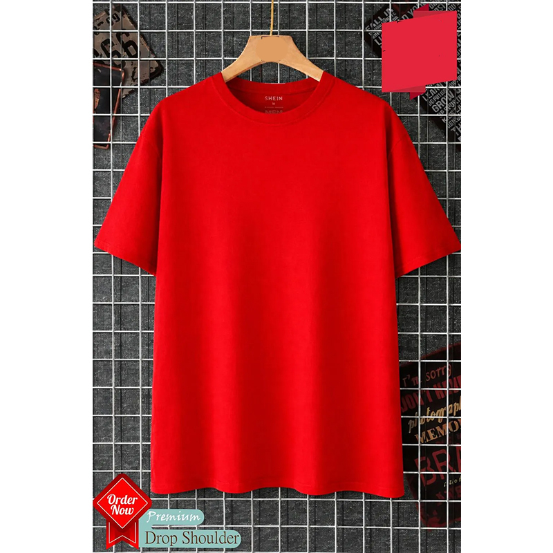 Picture of Trendy Drop Shoulder T-Shirt-Clothing Size-M, Color-Orange
