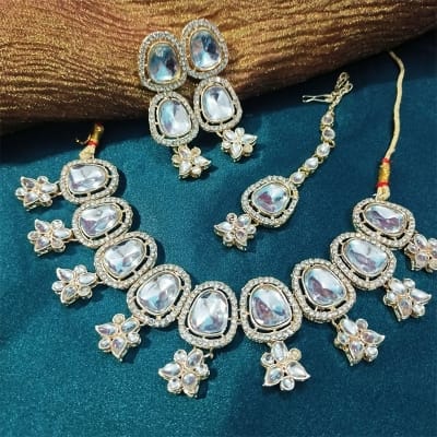 Picture of Gold plated pearl necklace for girls – choker necklace – real pearl necklace