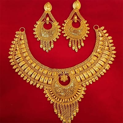 Picture of International Grated Gold Plated Necklace Jewellery Necklace Set For Women – Necklace