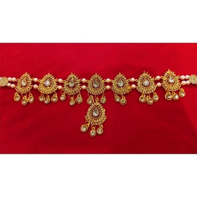 Picture of Gold plated stone bicha for girls – bridal bicha – komor bicha- Tower