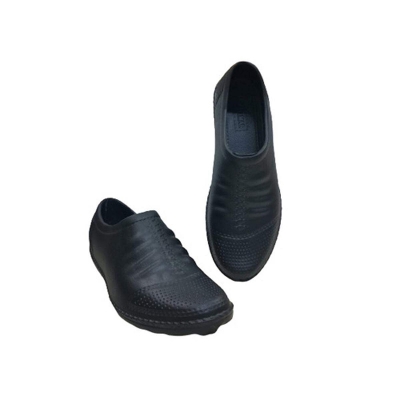 Picture of FASHION Solid  Black Rubber Shoes for Men Black