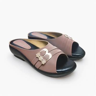 Picture of Exclusive High Heeled Sandals for Women with Rhinestones and Metal Detailing Light Pink