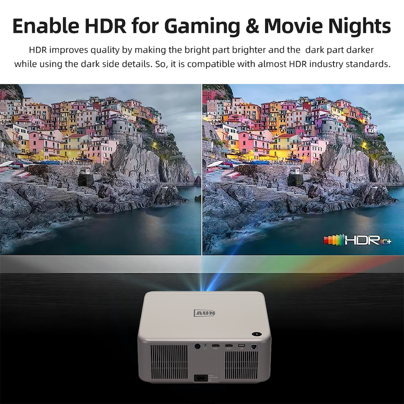 Picture of AUN U002 Pro TOF Laser Auto Focus Dustproof Android 13 Projector ROM 32GB 3D MINI Theater Online Movie Full HD 1080P LED 4K Support Video Projector Home Cinema