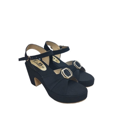 Picture of High hill Belt Ladies Fashion Sandal Black