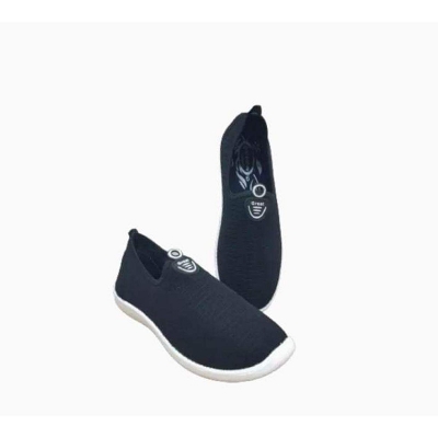 Picture of Comfortable Slip on Ladies Casual Shoes Women's Fashion Footwear Breathable Leather Synthetic Lining Rubber Sole Black
