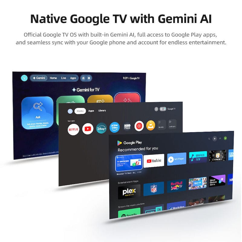 Picture of AUN U001 Pro Projector Full HD 1920x1080P 4K Support Genuine Android TV 14 Widevine L1 Gemini AI Home Theater