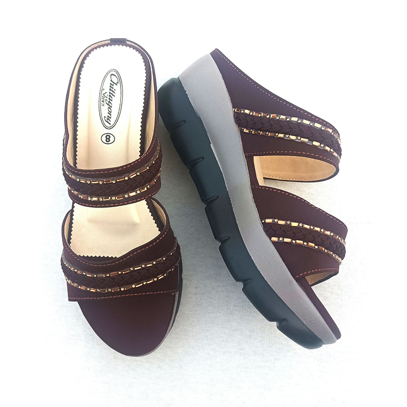 Picture of Exclusive High Heeled Ladies Sandals Shoe For Women Coffee