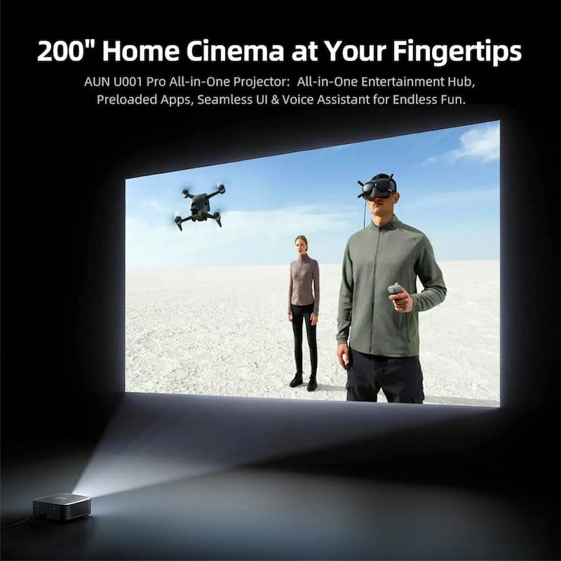 Picture of AUN U001 Pro Projector Full HD 1920x1080P 4K Support Genuine Android TV 14 Widevine L1 Gemini AI Home Theater