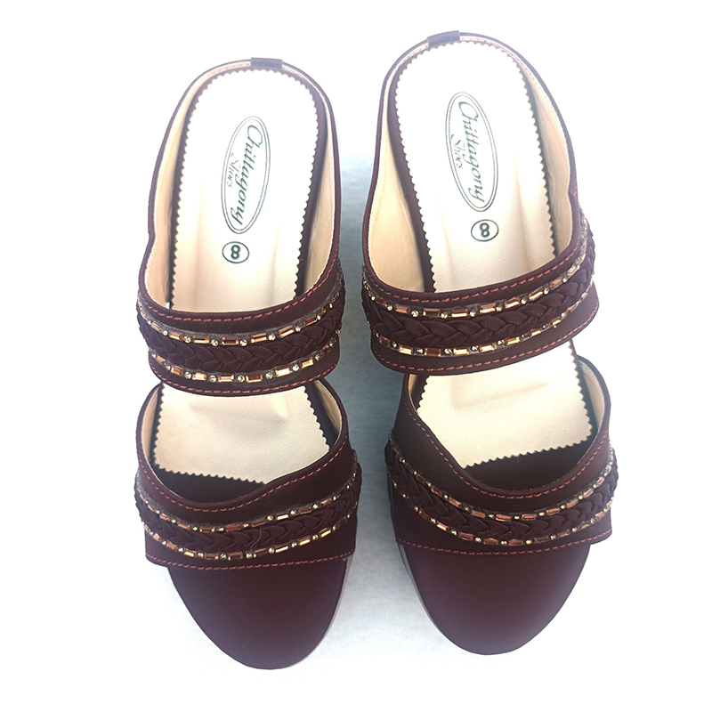 Picture of Exclusive High Heeled Ladies Sandals Shoe For Women Coffee