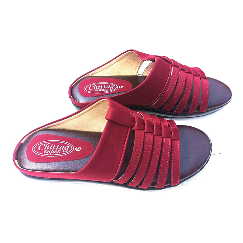 Picture of Comfortable high heeled  female sandals Maroon