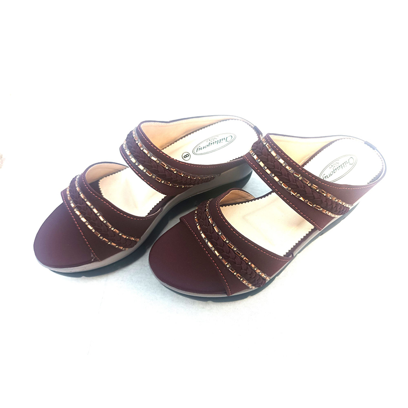 Picture of Exclusive High Heeled Ladies Sandals Shoe For Women Coffee