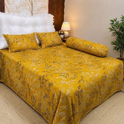 Picture of King Size Twil Fabric Cotton Bedsheet with Side pillow Cover BT-473