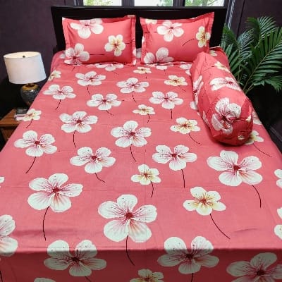 Picture of King Size Twil Fabric Cotton Bedsheet with Side pillow Cover BT-485