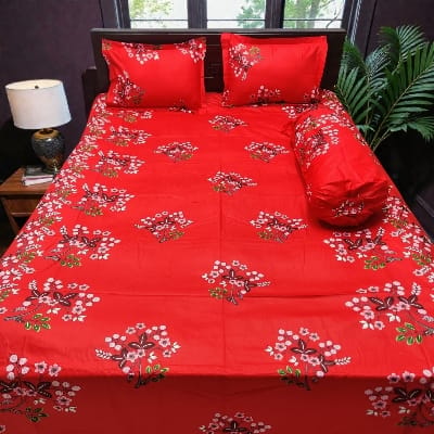 Picture of King Size Twil Fabric Cotton Bedsheet with Side pillow Cover BT-486