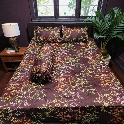 Picture of King Size Twil Fabric Cotton Bedsheet with Side pillow Cover BT-487